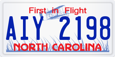 NC license plate AIY2198