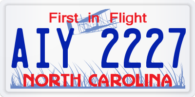 NC license plate AIY2227
