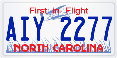 NC license plate AIY2277