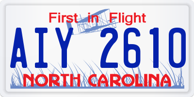 NC license plate AIY2610