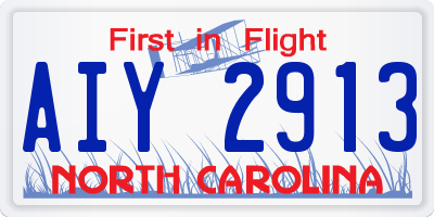 NC license plate AIY2913