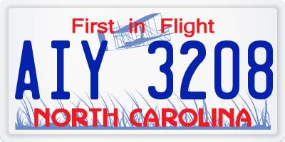 NC license plate AIY3208