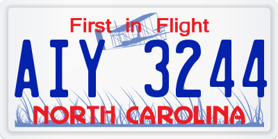 NC license plate AIY3244