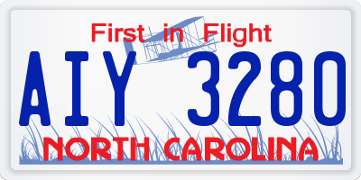 NC license plate AIY3280