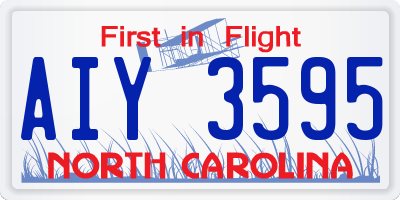 NC license plate AIY3595