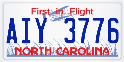 NC license plate AIY3776