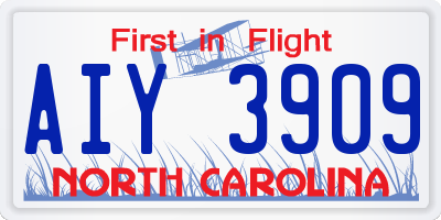 NC license plate AIY3909