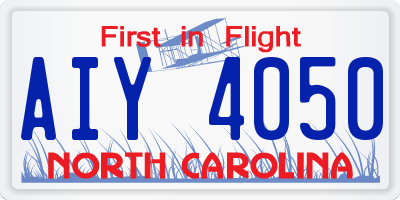 NC license plate AIY4050