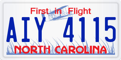 NC license plate AIY4115