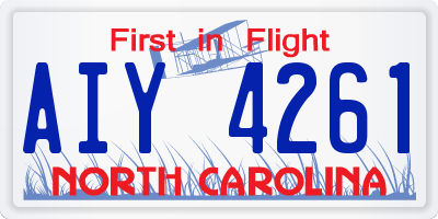 NC license plate AIY4261