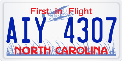 NC license plate AIY4307