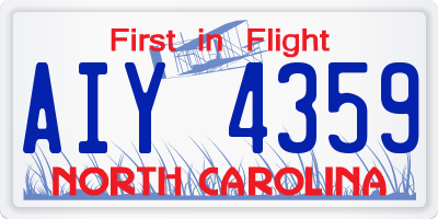 NC license plate AIY4359