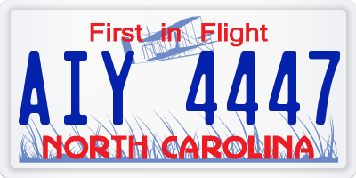 NC license plate AIY4447