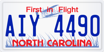NC license plate AIY4490