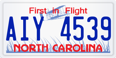NC license plate AIY4539