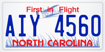 NC license plate AIY4560