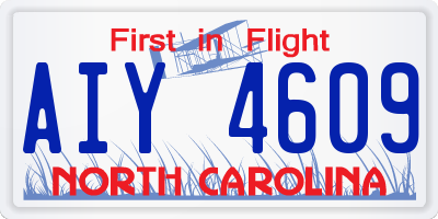 NC license plate AIY4609