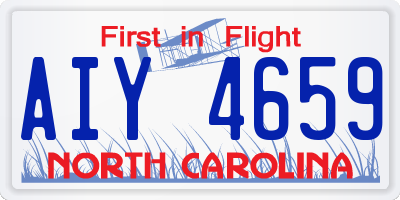 NC license plate AIY4659