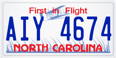 NC license plate AIY4674