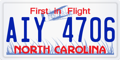 NC license plate AIY4706