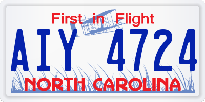 NC license plate AIY4724