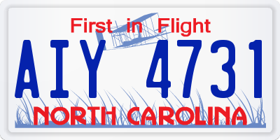 NC license plate AIY4731