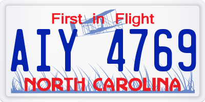 NC license plate AIY4769