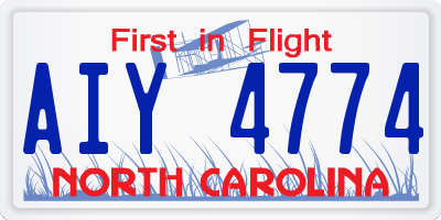 NC license plate AIY4774