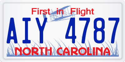 NC license plate AIY4787