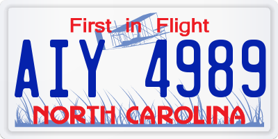 NC license plate AIY4989