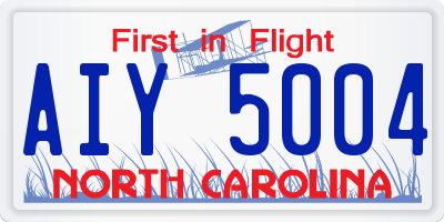 NC license plate AIY5004