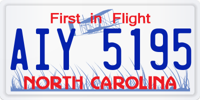 NC license plate AIY5195