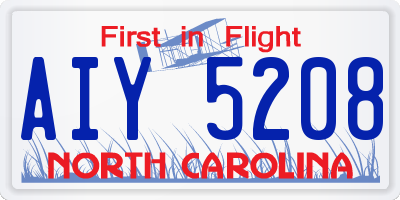 NC license plate AIY5208