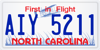 NC license plate AIY5211