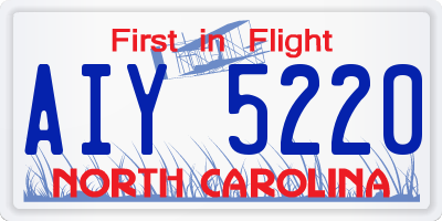 NC license plate AIY5220