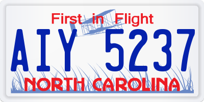 NC license plate AIY5237