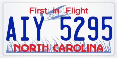 NC license plate AIY5295