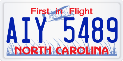 NC license plate AIY5489