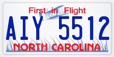 NC license plate AIY5512