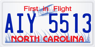NC license plate AIY5513