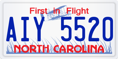 NC license plate AIY5520