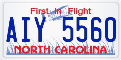 NC license plate AIY5560
