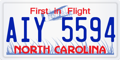 NC license plate AIY5594