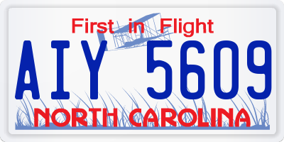 NC license plate AIY5609