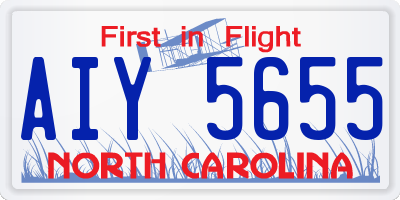 NC license plate AIY5655