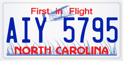 NC license plate AIY5795