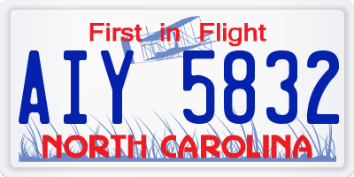 NC license plate AIY5832