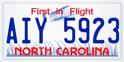 NC license plate AIY5923