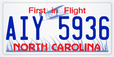 NC license plate AIY5936