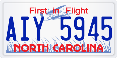NC license plate AIY5945